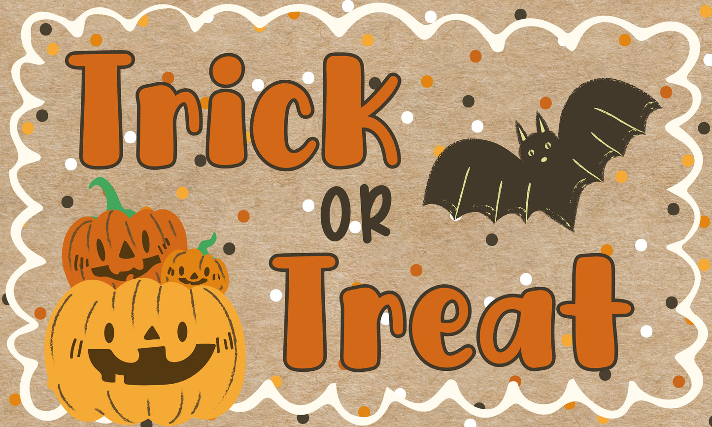 Ready to Ship Hand-Painted Banner - Trick or Treat