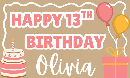 Custom Hand-Painted Banner - Birthday