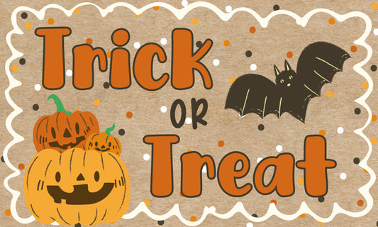 Ready to Ship Hand-Painted Banner - Trick or Treat