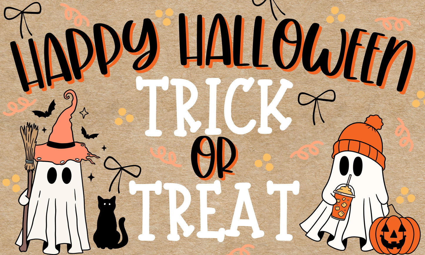 Ready to Ship Hand-Painted Banner - Happy Halloween Trick or Treat
