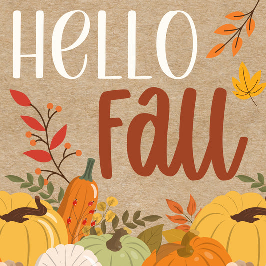Ready to Ship Hand-Painted Banner - Hello Fall