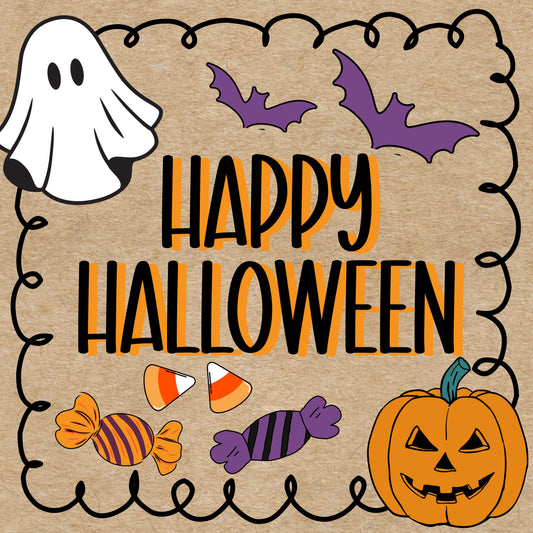 Ready to Ship Hand-Painted Banner - Happy Halloween
