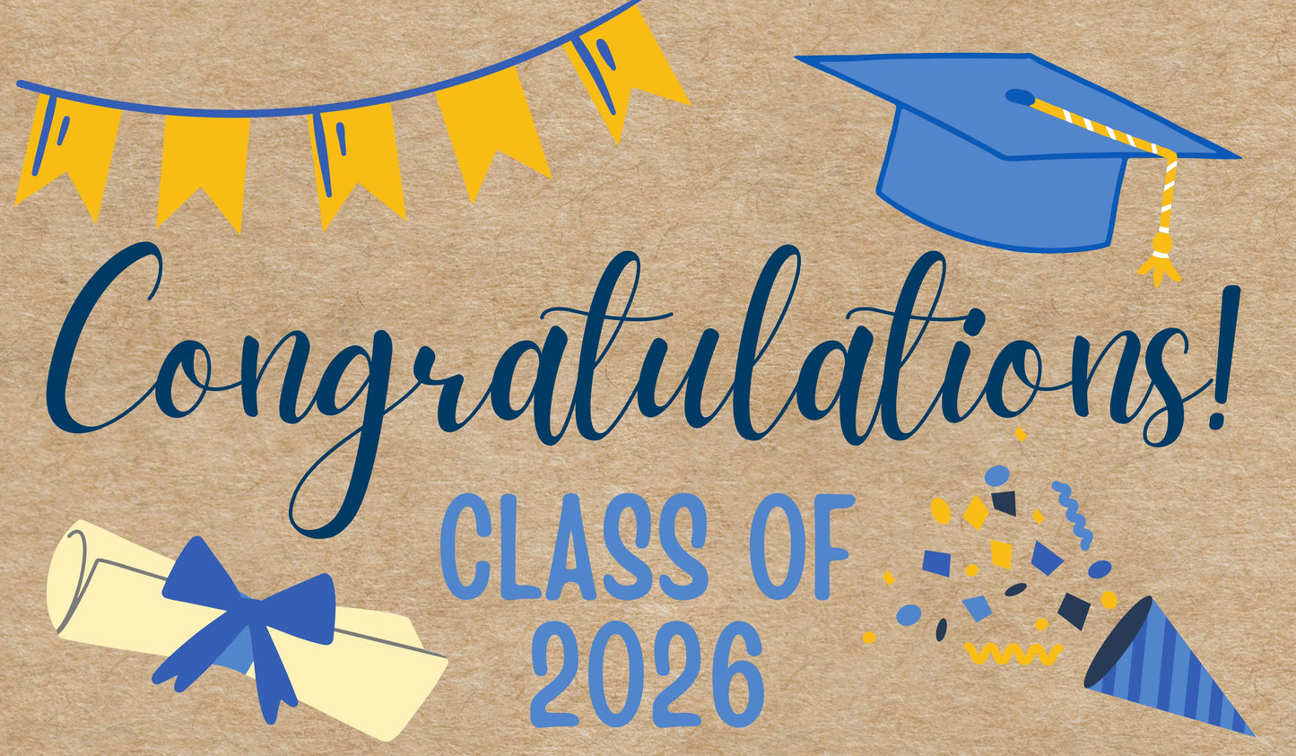 Ready to Ship Hand-Painted Banner - Graduation