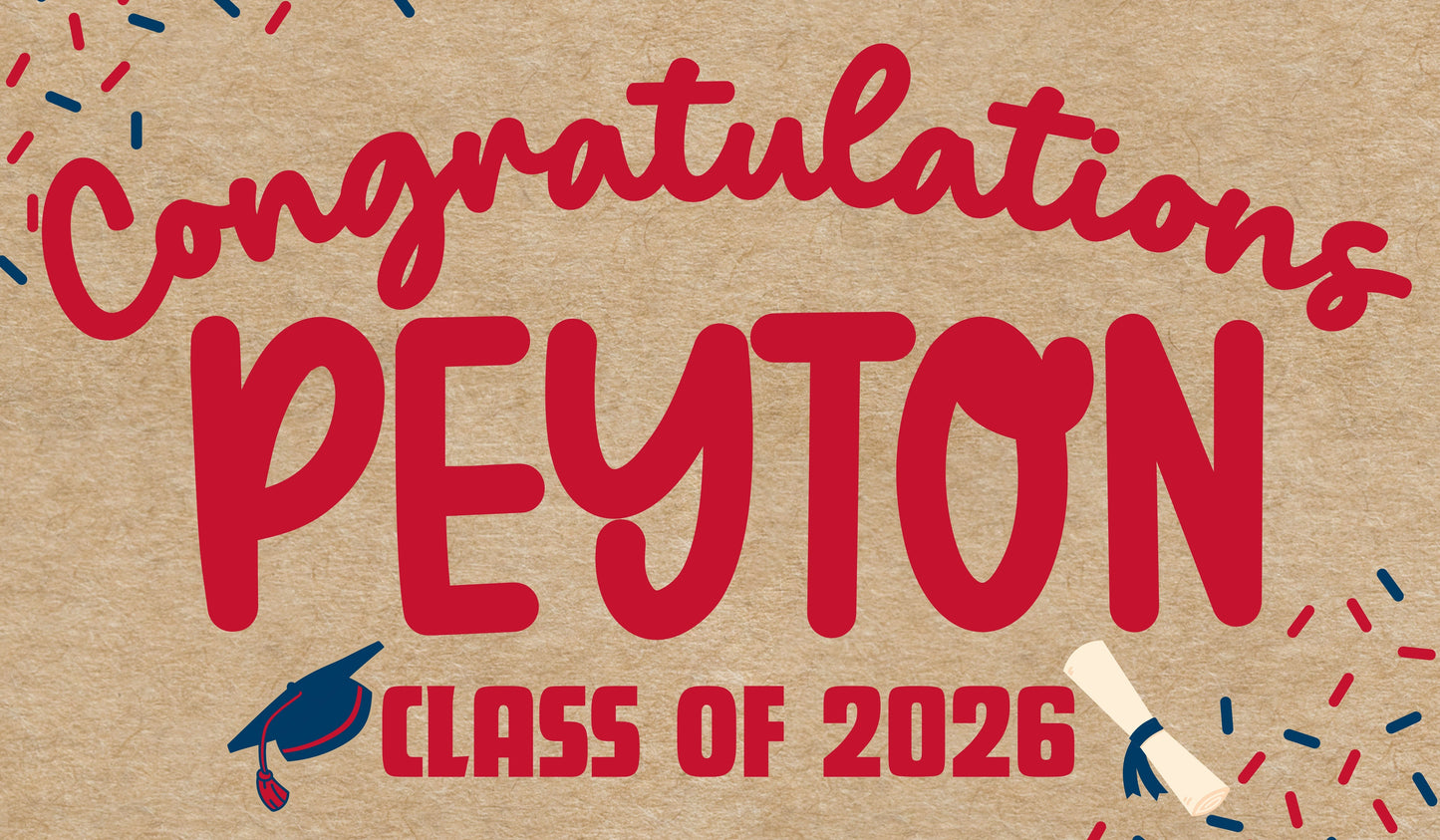 Custom Hand-Painted Banner - Graduation
